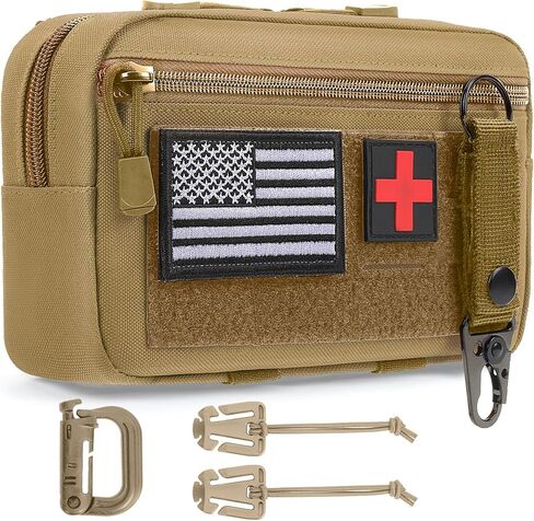 Tactical Molle Pouch Molle Utility Pouch Medical EDC Admin Pouch Molle EDC EMT Utility Pouch with US Flag Patch Web Dominator Elastic Strings and Keychain in Saudi Arabia