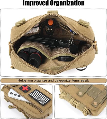 Tactical Molle Pouch Molle Utility Pouch Medical EDC Admin Pouch Molle EDC EMT Utility Pouch with US Flag Patch Web Dominator Elastic Strings and Keychain in Saudi Arabia