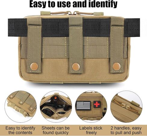 Tactical Molle Pouch Molle Utility Pouch Medical EDC Admin Pouch Molle EDC EMT Utility Pouch with US Flag Patch Web Dominator Elastic Strings and Keychain in Saudi Arabia