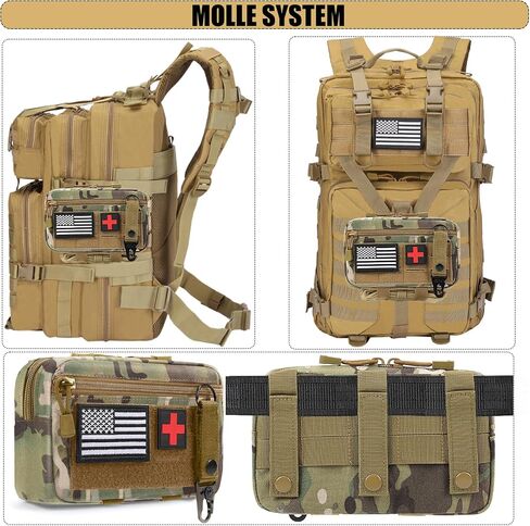 Tactical Molle Pouch Molle Utility Pouch Medical EDC Admin Pouch Molle EDC EMT Utility Pouch with US Flag Patch Web Dominator Elastic Strings and Keychain in Saudi Arabia