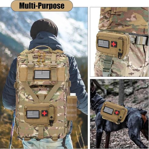 Tactical Molle Pouch Molle Utility Pouch Medical EDC Admin Pouch Molle EDC EMT Utility Pouch with US Flag Patch Web Dominator Elastic Strings and Keychain in Saudi Arabia