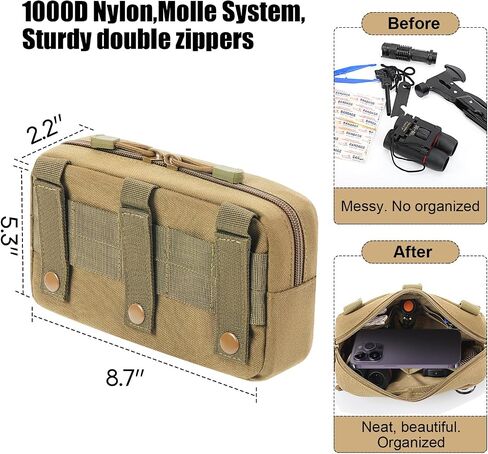 Tactical Molle Pouch Molle Utility Pouch Medical EDC Admin Pouch Molle EDC EMT Utility Pouch with US Flag Patch Web Dominator Elastic Strings and Keychain in Saudi Arabia