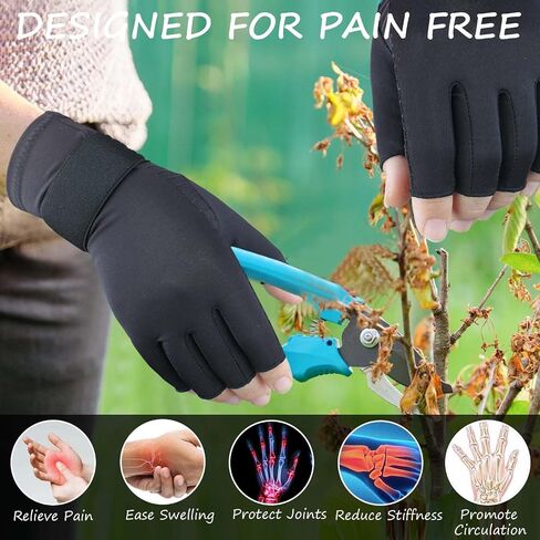 Copper Arthritis Gloves with Adjustable Wrist Strap for Women Men, Full Finger Compression Gloves for Arthritis, Carpal Tunnel, Pain Relief, Swelling, Rheumatoid, Typing (Small/Medium) in Saudi Arabia