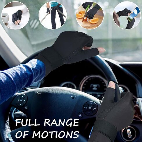 Copper Arthritis Gloves with Adjustable Wrist Strap for Women Men, Full Finger Compression Gloves for Arthritis, Carpal Tunnel, Pain Relief, Swelling, Rheumatoid, Typing (Small/Medium) in Saudi Arabia