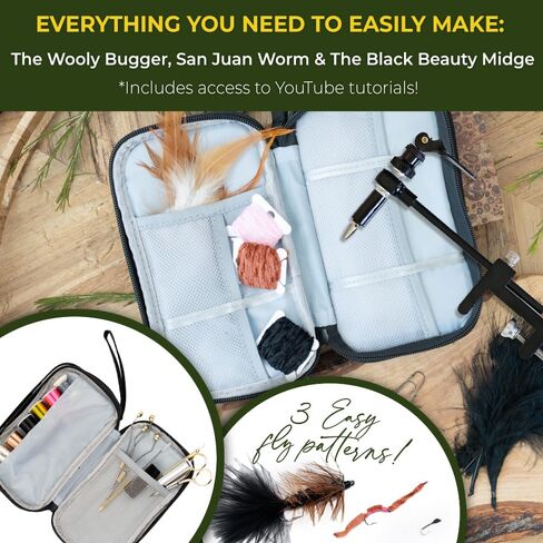 Fly Tying Kit for Beginners - Fly Tying Materials Kit w/Over 100 Tool Pieces/with Travel Case - All-in-ONE Beginner Starter Kit with Instructions in Saudi Arabia