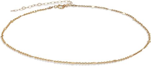 Annika Bella Chain Choker Necklace, Length 13-16 Inches, Minimalist Simple Gold Necklaces, Dainty Gold Choker, Dainty Layering Chokers for Women (Link Chain) in Kuwait
