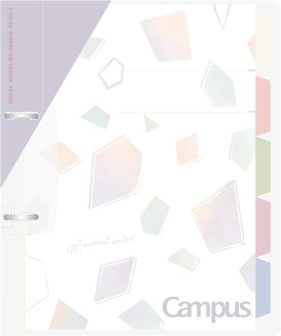 Kokuyo Campus Refillable Notebook, A4 Slim 2 Ring Binder Notebook with 5 Subject Dividers, 100 Sheets Capacity. Suitable for 30 Holes Loose Leaf Paper, Mineral Color Apricot Pink (Le-PP158-L4P) in Saudi Arabia