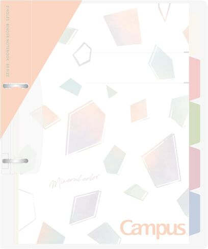 Kokuyo Campus Refillable Notebook, A4 Slim 2 Ring Binder Notebook with 5 Subject Dividers, 100 Sheets Capacity. Suitable for 30 Holes Loose Leaf Paper, Mineral Color Apricot Pink (Le-PP158-L4P) in Saudi Arabia