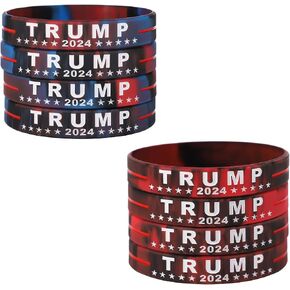 8pcs 2024 Trump Bracelet, Donald Trump Take America Back Rubber Bracelets Inspirational Motivational Wristbands Trump 2024 Silicone Bracelets for Teens Men Women in Saudi Arabia