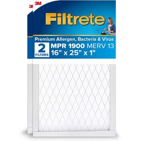 فلتر هواء ذكي 16x25x1 من فيلتريت، MPR 1900 MERV 13، مرشحات هواء ممتازة للحساسية والبكتيريا والفيروسات مقاس 1 بوصة لأجهزة تكييف الهواء والأفران، 2 مرشحات in Kuwait