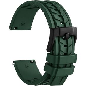 WOCCI Tropical Watch Bands, FKM Rubber (Not Silicone), Replacement Straps for Men and Women, Quick Release, Compatible Watch Lug Width 20mm 22mm