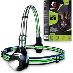 Running Lights for Runners with Yellow Reflective Vest, Adjustable Beam Night Safety LED Chest Light Run, Dog Walking, and Jogging Gear, Rechargeable Headlamp Flashlight