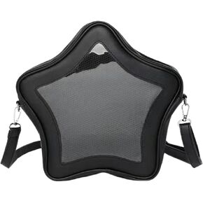 Star Shape Ita Bag Pins Display Crossbody Bag PU Leather Backpack Y2k Aesthetic Cute Handbag