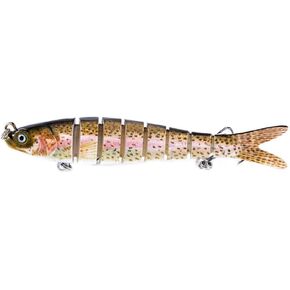 Lifelike Fishing Lures Bass,10cm 11g Multi Jointed Simulation Fishing Baits Hard Lures Tackle Tool Slow Sinking for Fishing Lover Freshwater Saltwater Angling Night Fishing Portable