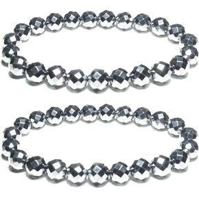 8MM Terahertz Bracelets Set for Women Man