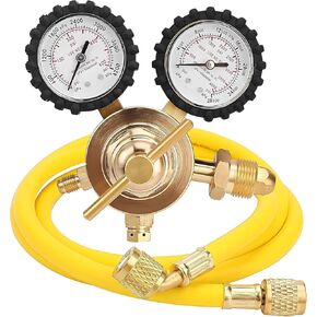 Nitrogen Regulator with 0-600 PSI Delivery Pressure, 60" Hose CGA580 Inlet Connection and 1/4'' Male Flare Outlet Connection