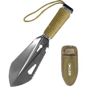 Tactical Multifunctional Shovel Survival 7 in 1 Shovel Backpacking Trowel Camping Shovel Versatile Gardening Trowel (Green)