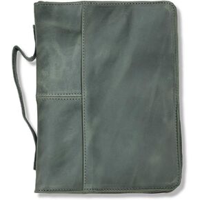 Full Grain, Natural Leather Bible Cover/Case with Zipper - Handmade