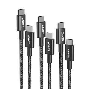 Anker USB C to USB C Cable USB 2.0, Type C Charging Cable Fast Charge, Compatible with iPhone 15/15 pro, MacBook, iPad, Samsung Galaxy S23, for Home and Daily Use (3.3ft+6ft+10ft,100W,Black)