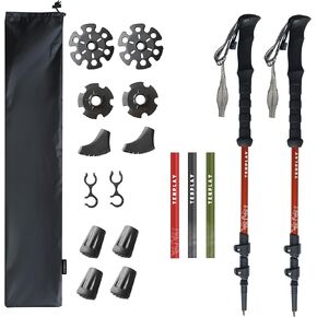 TENPLAY Trekking Pole 7075 Aluminium,EVA Anti-Slip Grips,Quick Lever Lock,3 Section Collapsible,135cm/53.15" Lightweight 0.5lbs,Poles for Hiking Mountaineering Backpacking,Walking,Trekking.