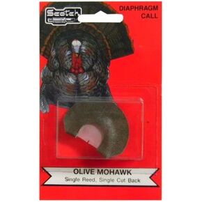 Pete Rickard's Scotch The Mohawk Olive Single Reed Turkey Diamphragm Mouth Call