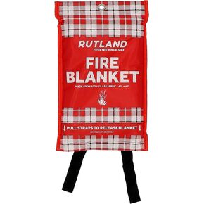 Rutland Fire Blanket for Home and Kitchen Emergency - 1 Pack, 40" x 40" - Fiberglass Fire Suppression Blanket Safety for Grilling, Camping and Boats (1)