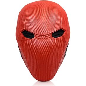 Red Hood Helmet Super Hero Mask Red Hood Cosplay Costume Accessory Knight Headwear Halloween Party Resin Prop