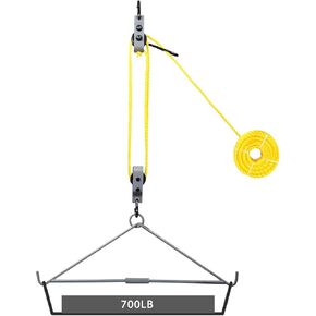 Deer Hanger, Elk Deer Hoist Pulley Lift System Rated to 700 Lbs, Gambrel for Skinning with Wear-Resistant Tangle-Free Rope, Deer Hunting Gear for Hanging Deer/Elk/Caribou
