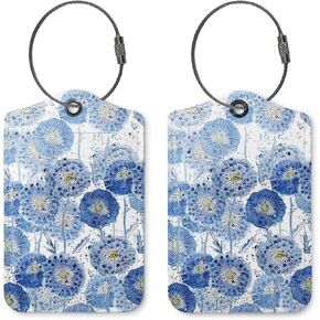 Boho Luggage Tag,Moon 2 Pack Travel Suitcase Tags,Traveling Accessories,Baggage Tag Label with Steel Loop,Boho Lover Gifts