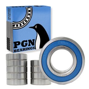 PGN (10 Pack) 6207-2RS Bearing - Lubricated Chrome Steel Sealed Ball Bearing - 35x72x17mm Bearings with Rubber Seal & High RPM Support