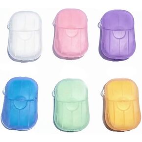 6Pcs Colorful Soap Sheets for Traveling,Portable Soap Paper, Effectively Cleans Stains, Suitable for BBQ, Camping, Hiking, Traveling，Personal Care， Camping Soap and Shampoo