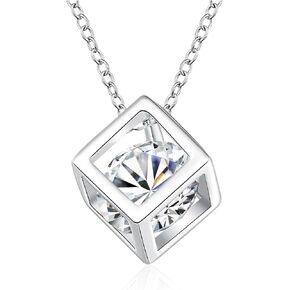 925 Sterling Silver Heartbeat Necklace Cubic Zirconia Pendant Women Dainty Diamond Choker Valentines Day Jewelry Gifts
