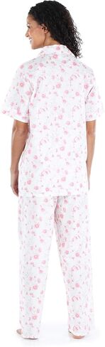 Sleepyheads Women's Sleepwear Poplin Cotton Short Sleeve Button Up Top Pajama Set in Saudi Arabia