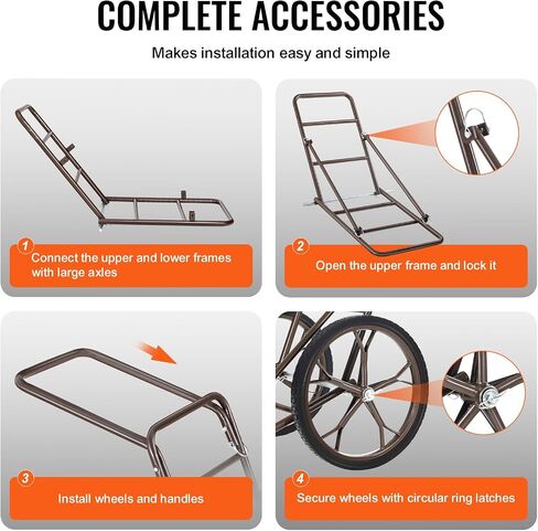 VEVOR Deer Cart, 500 LBS Capacity Folding Game Cart, Deer Cart Game Hauler with 17" Big Rubber Wheel & Ergonomic Handle, Heavy-Duty Game Cart Accessories, Utility Gear Dolly for Hunting Fishing Hiking in Saudi Arabia