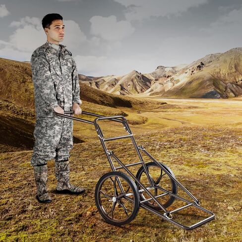 VEVOR Deer Cart, 500 LBS Capacity Folding Game Cart, Deer Cart Game Hauler with 17" Big Rubber Wheel & Ergonomic Handle, Heavy-Duty Game Cart Accessories, Utility Gear Dolly for Hunting Fishing Hiking in Saudi Arabia