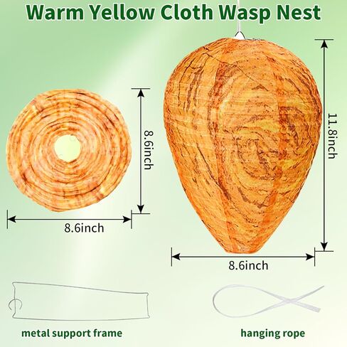 4 Pack Fake Wasp Nest Decoy Outdoor Waterproof Material, Hanging Fake Hornet Nests Decoy, Bee Hive Wasps Deterrent for Outdoors Patio Backyard Home and Garden Hornets Yellow Jackets (Orange) in Saudi Arabia