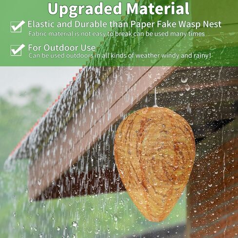 4 Pack Fake Wasp Nest Decoy Outdoor Waterproof Material, Hanging Fake Hornet Nests Decoy, Bee Hive Wasps Deterrent for Outdoors Patio Backyard Home and Garden Hornets Yellow Jackets (Orange) in Saudi Arabia