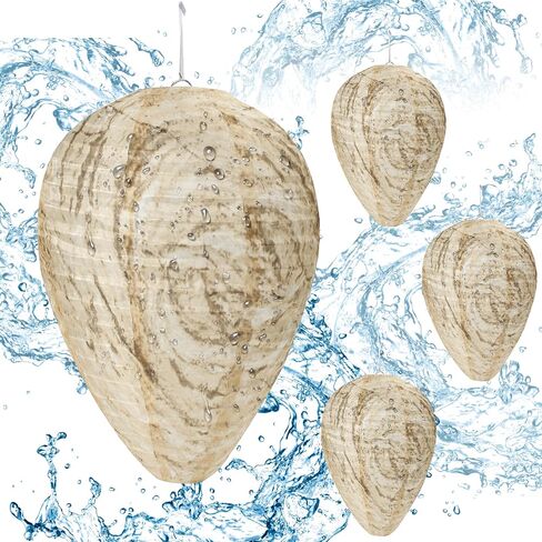 4 Pack Fake Wasp Nest Decoy Outdoor Waterproof Material, Hanging Fake Hornet Nests Decoy, Bee Hive Wasps Deterrent for Outdoors Patio Backyard Home and Garden Hornets Yellow Jackets (Orange) in Saudi Arabia
