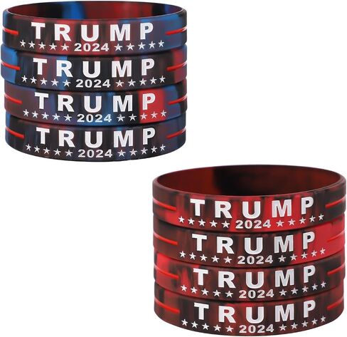 8pcs 2024 Trump Bracelet, Donald Trump Take America Back Rubber Bracelets Inspirational Motivational Wristbands Trump 2024 Silicone Bracelets for Teens Men Women in Saudi Arabia