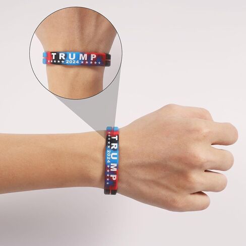 8pcs 2024 Trump Bracelet, Donald Trump Take America Back Rubber Bracelets Inspirational Motivational Wristbands Trump 2024 Silicone Bracelets for Teens Men Women in Saudi Arabia