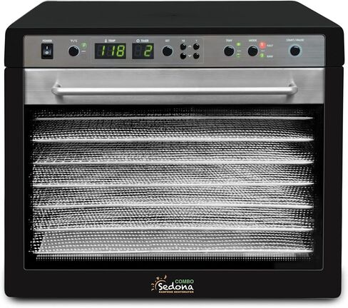 ماكينة تجفيف الطعام الكهربائية كومبو من ترايبيست سيدونا SD-P9150-B مع صواني رف تجفيف بلاستيكية خالية من مادة BPA، باللون الأسود in Kuwait