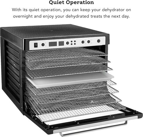 ماكينة تجفيف الطعام الكهربائية كومبو من ترايبيست سيدونا SD-P9150-B مع صواني رف تجفيف بلاستيكية خالية من مادة BPA، باللون الأسود in Kuwait