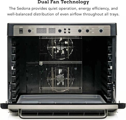 ماكينة تجفيف الطعام الكهربائية كومبو من ترايبيست سيدونا SD-P9150-B مع صواني رف تجفيف بلاستيكية خالية من مادة BPA، باللون الأسود in Kuwait