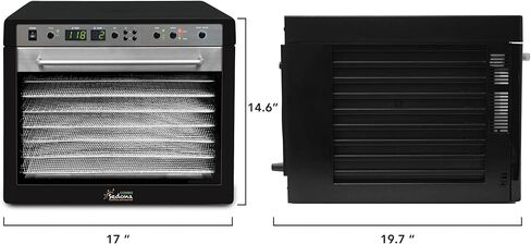 ماكينة تجفيف الطعام الكهربائية كومبو من ترايبيست سيدونا SD-P9150-B مع صواني رف تجفيف بلاستيكية خالية من مادة BPA، باللون الأسود in Kuwait