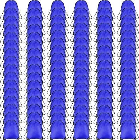 PATIKIL Drawstring Backpack Bulk 100 Pack Draw String Bags 210D Polyester Gym Cinch Sack for Women Men Gym Sport Travel Party, Purple (16.5" x 13.3") in Saudi Arabia