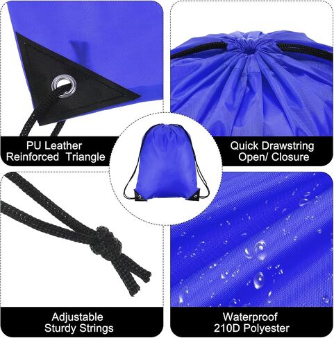 PATIKIL Drawstring Backpack Bulk 100 Pack Draw String Bags 210D Polyester Gym Cinch Sack for Women Men Gym Sport Travel Party, Purple (16.5" x 13.3") in Saudi Arabia