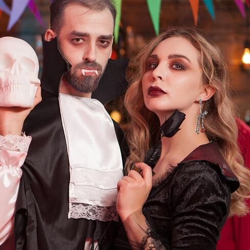 أقراط جمجمة سوداء للسيدات، أقراط هيكل عظمي كأقراط الهالوين للفتيات، أقراط قوطية للهدايا المخيفة لها في يوم بو السعيد، مجوهرات جمجمة لأقراط الهالوين المتدلية من SmileBelle in Kuwait