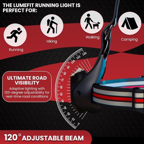 Running Lights for Runners with Yellow Reflective Vest, Adjustable Beam Night Safety LED Chest Light Run, Dog Walking, and Jogging Gear, Rechargeable Headlamp Flashlight in Saudi Arabia