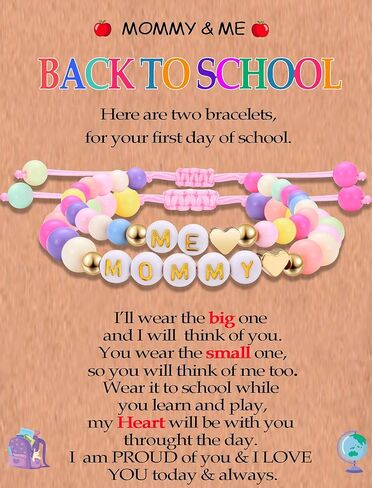 Back to School/First Day of Kindergarten/Pre/School Mommy and Me Bracelet for Women Son Mom Daughter in Kuwait