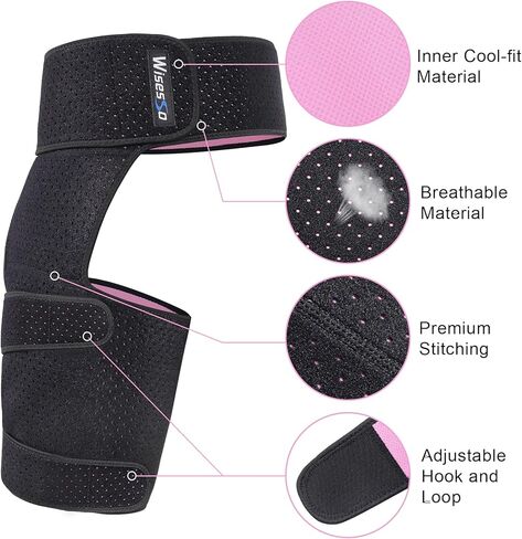 Hip Brace for Sciatica, Hip Flexor Compression Wrap for Sciatica Pain Relief, Hip Support for Groin, Thigh, Hamstring, Pulled Muscle Injury, Sciatic Nerve Brace For Men and Women, Blue in Kuwait